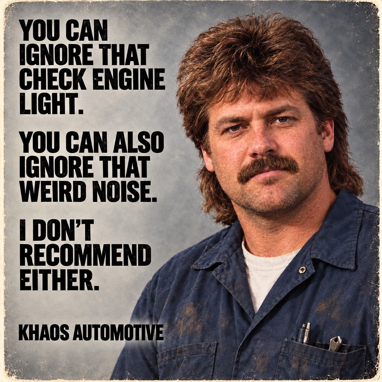 Khaos Automotive check-engine-light advertisement
